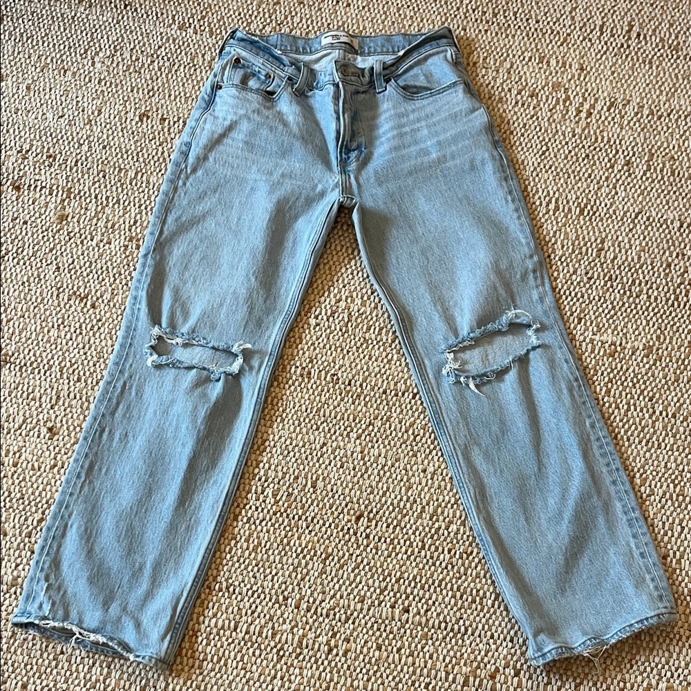 Abercrombie & Fitch Light Blue women’s baggy, low rise  Jeans